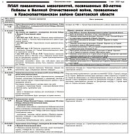 ПЛАН праздничных мероприятий,   посвященных 80-летию Победы в Великой Отечественной войне
