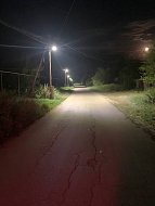 На улицах поселка Горный стало светло ночью