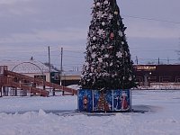 На центральной площади установлена новогодняя елочка
