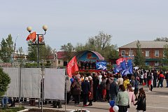 Краснопартизанцы  побывали на митинге, посвященном Великой Победе в войне 1941-1945 гг.