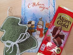 Учащиеся школы села Милорадовка поздравили заведующую ФАП с новым годом