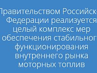 Правительством Российской Федерации реализуется целый комплекс мер обеспечения стабильного функционирования внутреннего рынка моторных топлив
